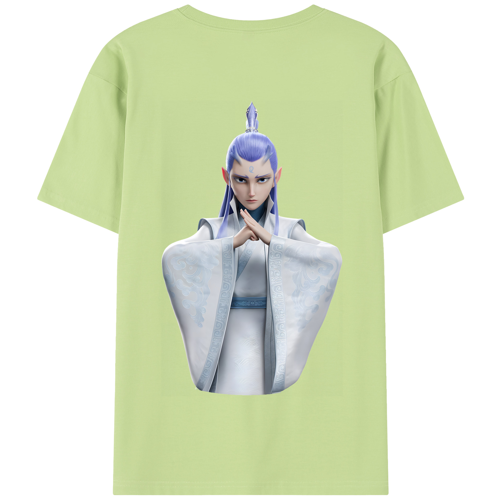 （画像用） Ne Zha 2 ナタ 魔童の大暴れ 綿100％半袖Tシャツ（背面プリント）